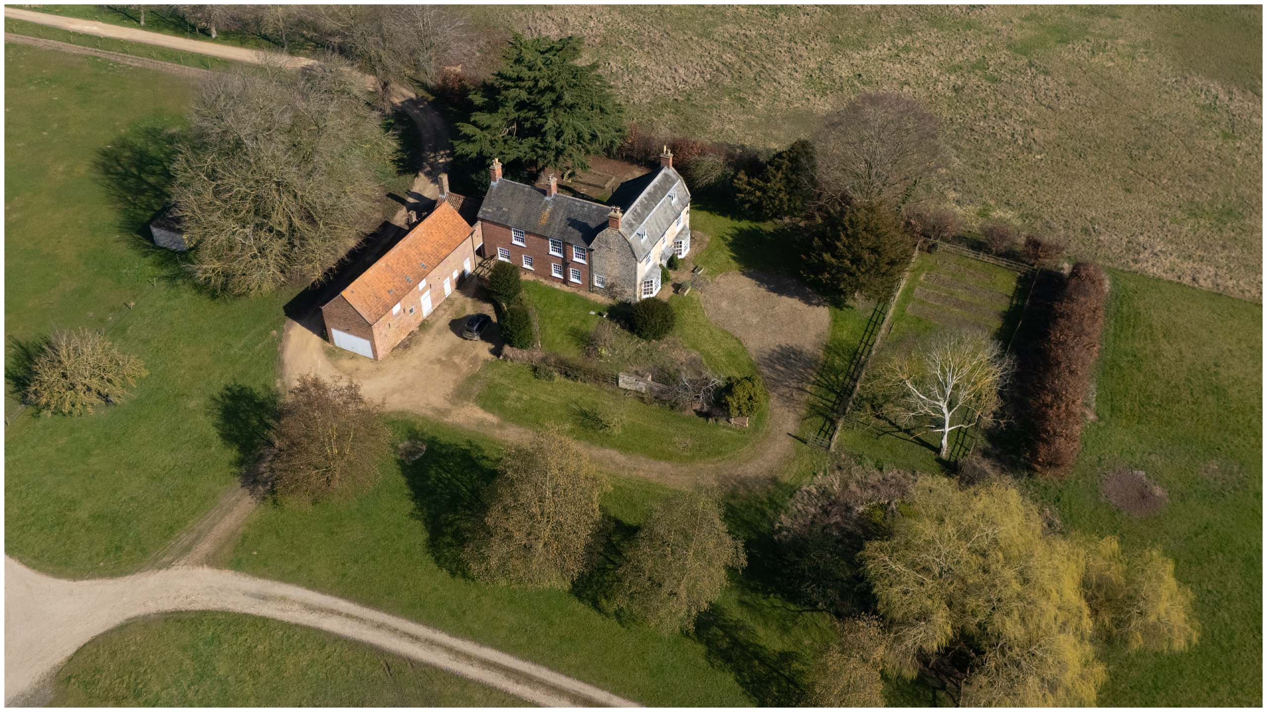 West Laughton Farmhouse Aerial View
