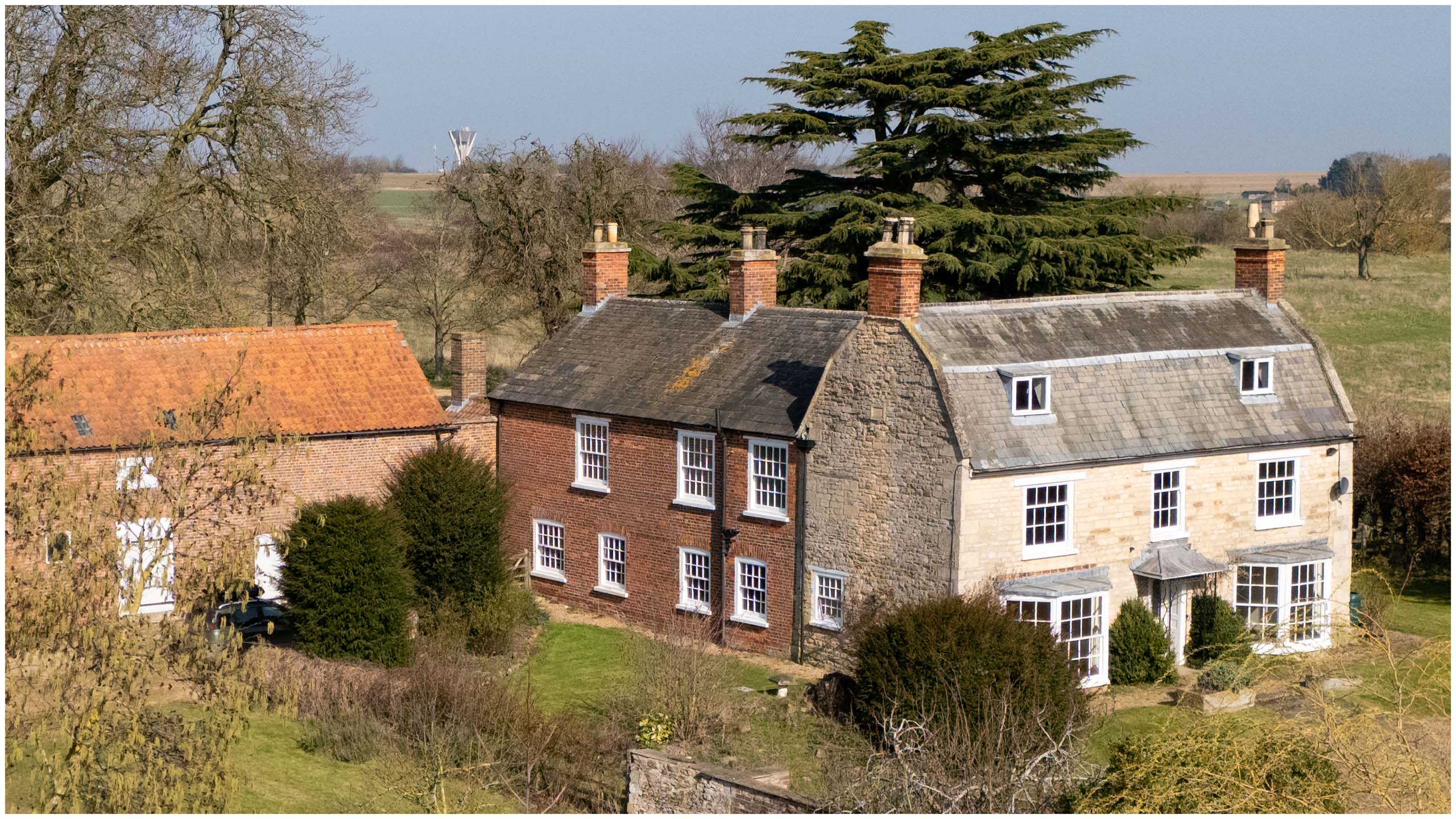 West Laughton Farmhouse Aerial View